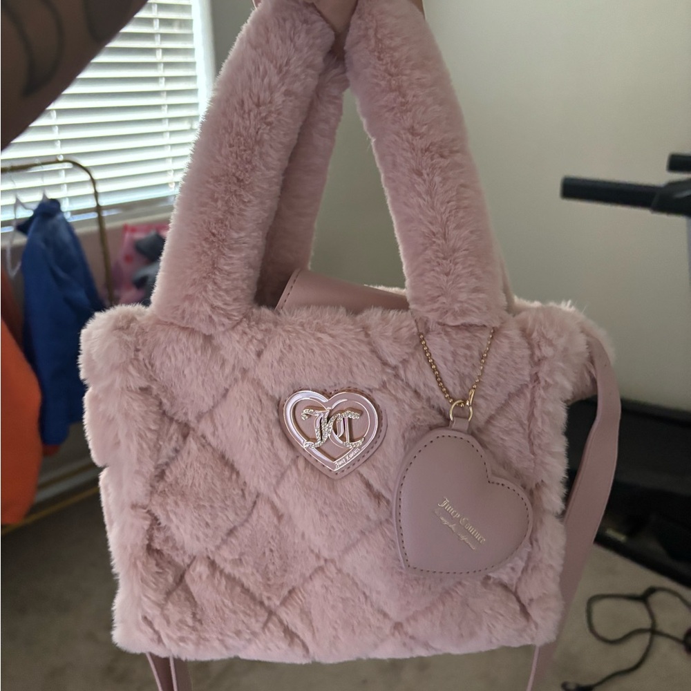 Juicy Couture Quilted Faux Fur Handbag